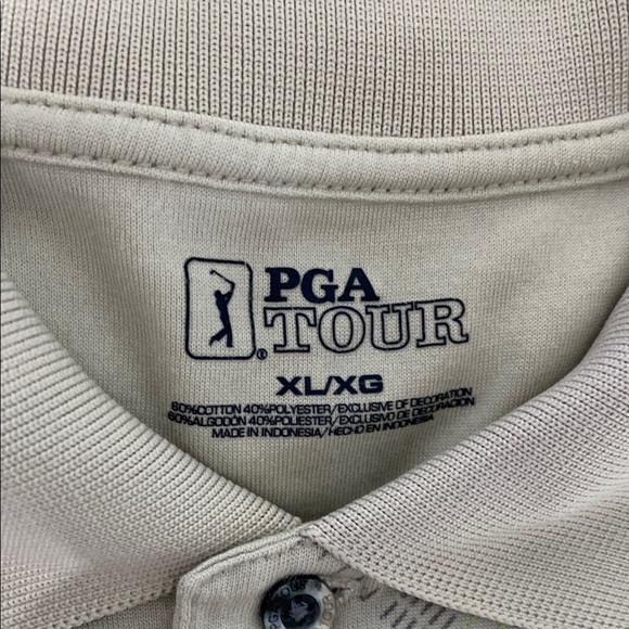 PGA Tour Beige Polo Shirt. Size XL - Picture 2 of 4